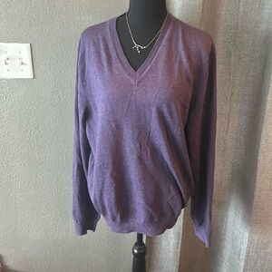 Purple Bloomingdale's V Neck Sweater